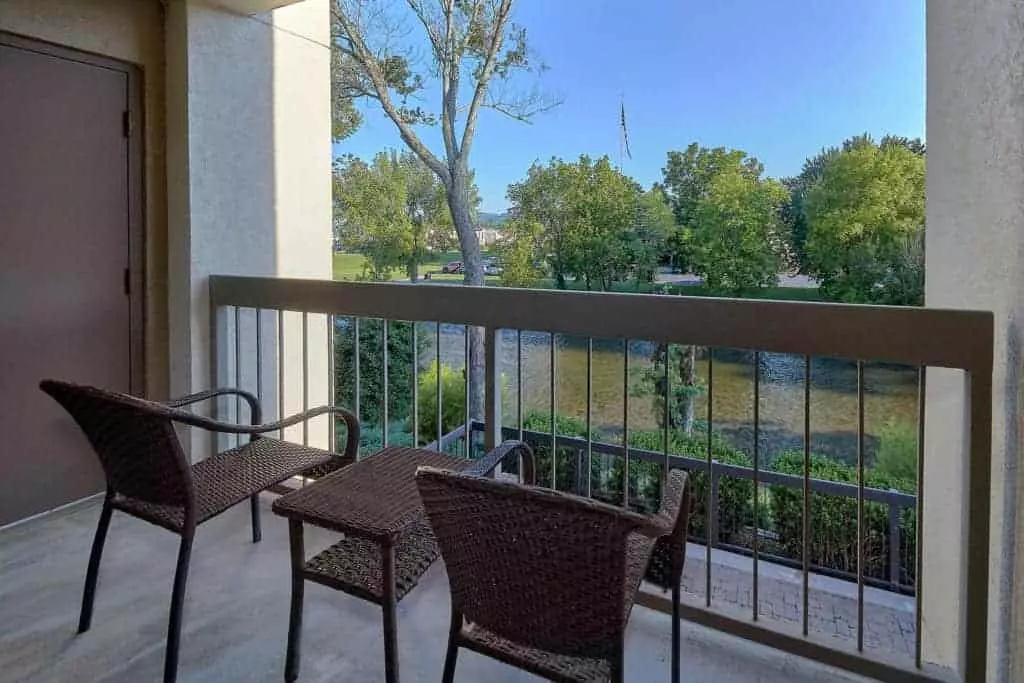 balcony overlooking the river