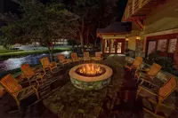 fire pit next to river at Pigeon Forge hotel