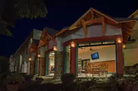 Inn on the River patio at night