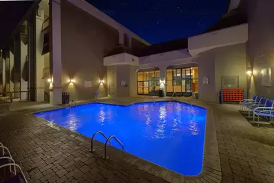 outdoor pool at night