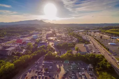 aerial view of Pigeon Forge