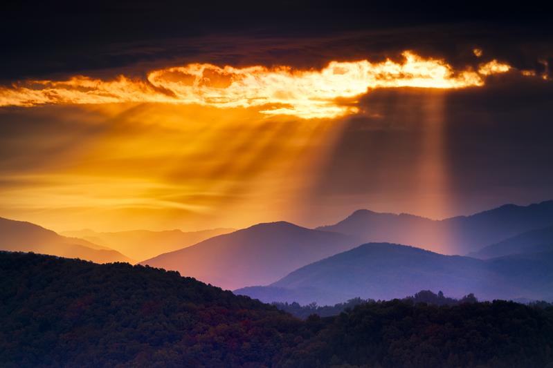 smoky mountain sunset