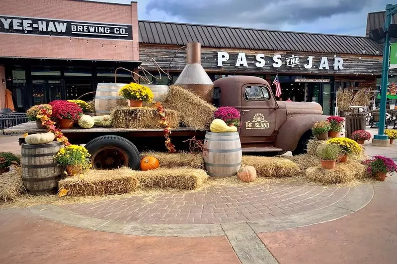 Fall display at The Island in Pigeon Forge