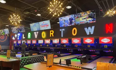 bowling alley in downtown flavortown