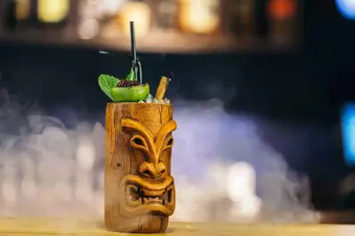 tiki drink on a bar