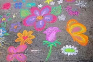 flower chalk art