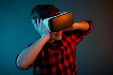 kid with virtual reality goggles