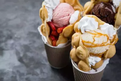 Bubble Waffle with Ice Cream