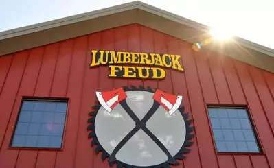 The exterior of the Lumberjack Feud in Pigeon Forge TN.