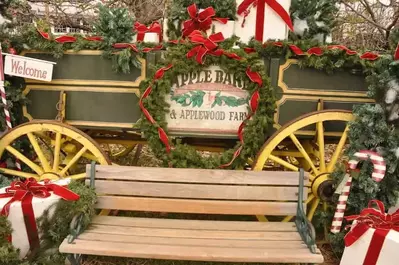 Christmas decorations at the Apple Barn Village.