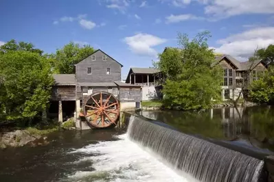 The Old Mill on the Little Pigeon River in Pigeon Forge TN.