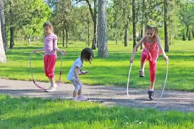 Kids jumping rope during Pigeon Forge vacation