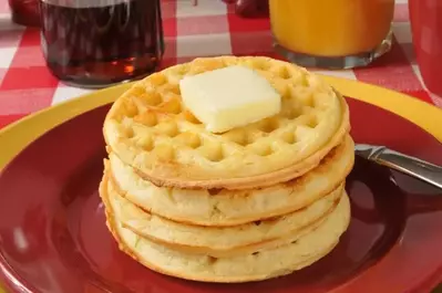 Stack of waffles at The Inn On The River hotel in Pigeon Forge