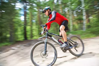 Man riding a mountain bike