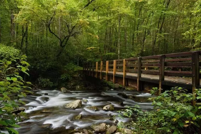 Bridge over river in the Smoky Mountain