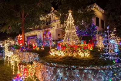 Christmas lights on a house