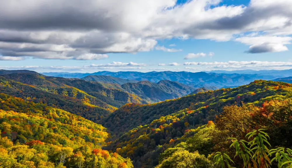 autumn view of the Smoky Mountains