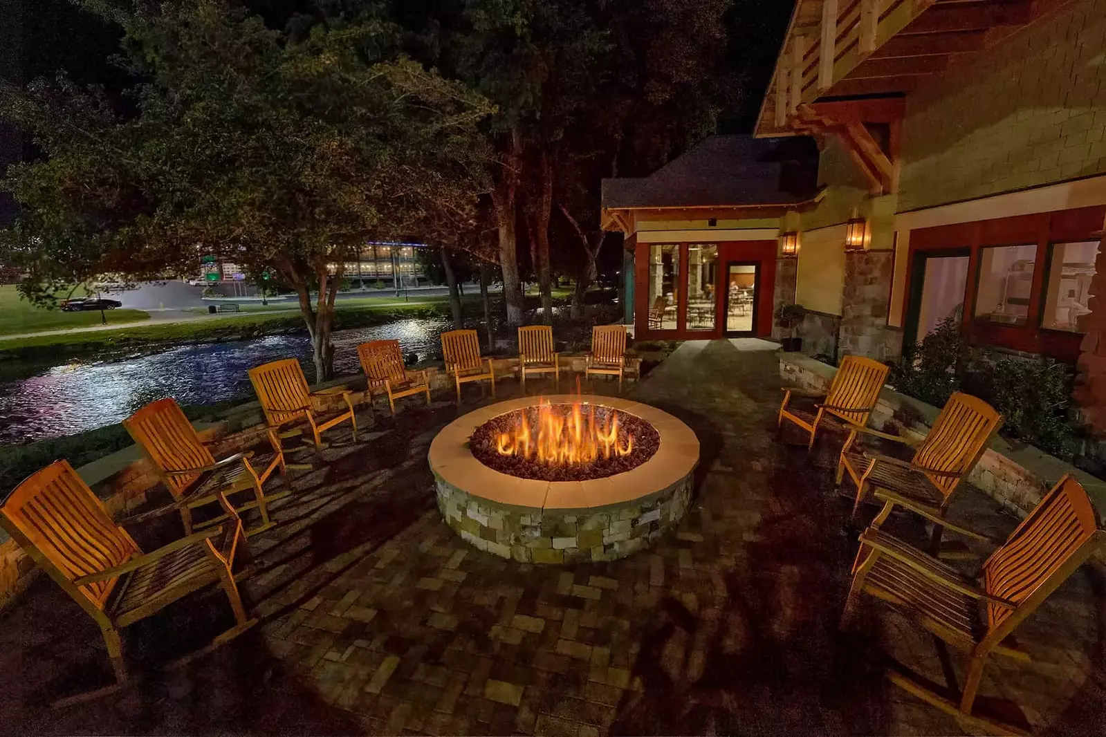 fire pit next to the river