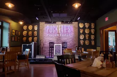 stage in Puckett's Restaurant