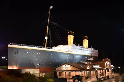 titanic museum at night